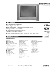 Sony KV-24FV300 Marketing Specifications