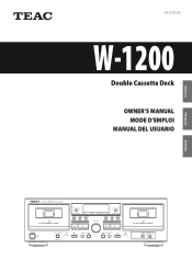 TEAC W-1200 Owners Manual English Francais Espanol