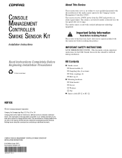 HP 203039-B21 Console Management Controller Smoke Sensor Kit Installation Instructions