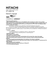 Hitachi VT-UX617A Owners Guide