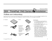 Lenovo ThinkPad R40 German - Setup Guide for ThinkPad R40