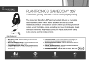Plantronics GameCom 367 Product Sheet