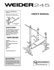 Weider 245 Bench Uk Manual