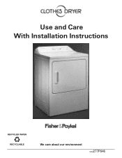 Fisher and Paykel DE08 User Guide