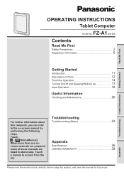 Panasonic Toughbook FZ-A1 Operating Instructions
