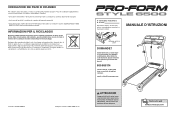 ProForm Style 6500 Treadmill Italian Manual