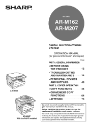 Sharp ARM207E AR-M162E | AR-M207E Operation Manual Suite