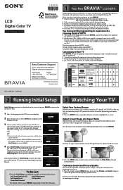 Sony KDL-32BX300 Quick Setup Guide