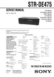 Sony STR-DE475 Service Manual