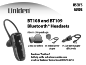 Uniden BT109 English Owners Manual