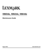 Lexmark X864 Maintenance Guide