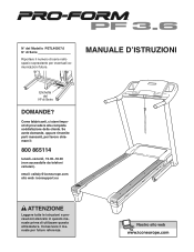 ProForm 3.6 Treadmill Italian Manual