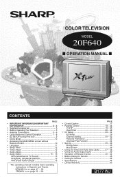 Sharp 20F640 User Manual