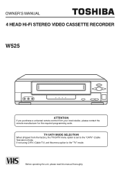 Toshiba W525 Owners Manual