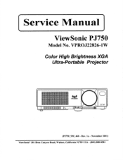 ViewSonic PJ750 Service Manual