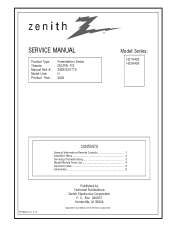 Zenith H27G48S Service Manual