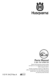 Husqvarna Z560 Parts Manual
