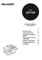 Sharp AR-FX9 Operation Manual
