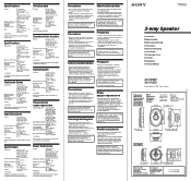 Sony XS-V1620 Instructions  (primary manual)