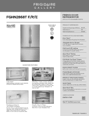 Frigidaire FGHN2868TF Product Specifications Sheet