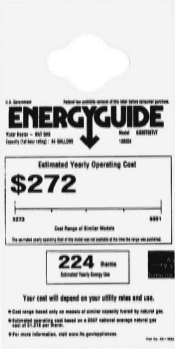 GE GG50T06TVT Energy Guide