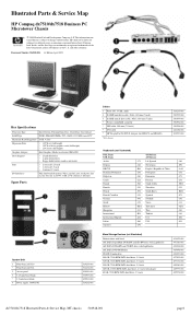 HP dx7510 Illustrated Parts & Service Map: HP Compaq dx7510/dx7518 Business PC Microtower Chassis