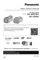 Panasonic HC-WXF991 Basic Operating Manual