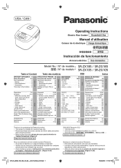 Panasonic SR-ZX105 Operating Instructions