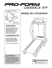 ProForm 380 P Treadmill French Manual