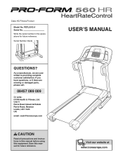 ProForm 560hr Treadmill Uk Manual
