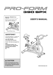 ProForm 390 Spx Instruction Manual