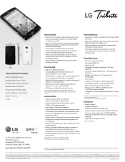 LG LS660P Sprint Update - Lg Tribute Ls660 Sprint Spec Sheet - Spanish