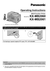 Panasonic KX-MB2060 Operating Instructions