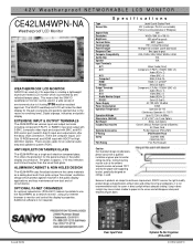 Sanyo CE42LM4WPN-NA Print Specs