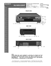 Sony SLV-M20HF Dimensions Diagram