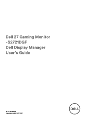 Dell 27 Gaming S2721DGF S2721DGF Monitor Display Manager Users Guide