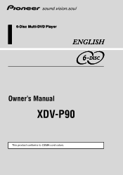 Pioneer XDV-P90 Owner's Manual