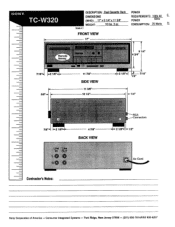 Sony TC-W320 Dimensions Diagrams