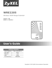 ZyXEL WRE2205 HW Ver. 2 User Guide
