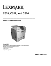 Lexmark C520 Menus and Messages Guide