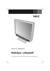 NEC LCD1560M MultiSync LCD1560M User's Manual