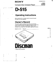 Sony D-515 Primary User Manual