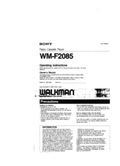 Sony WM-F2085 Users Guide