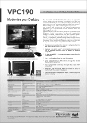 ViewSonic VPC190 VPC190 Spec Sheet (English, UK)