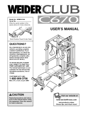 Weider Club C670 Bench English Manual