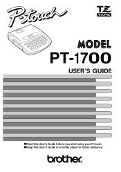 Brother International PT 1700 Users Manual - English and Spanish