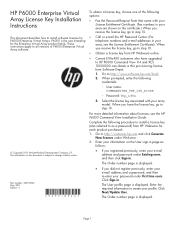 HP P6000 HP P6000 Enterprise Virtual Array License Key Installation Instructions (5697-0944, June 2011)