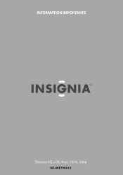 Insignia NS-46E790A12 Important Informaton (French)
