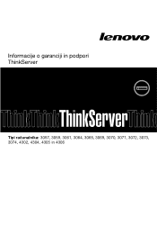 Lenovo ThinkServer RD330 (Slovenian) Warranty and Support Information