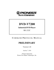 Pioneer DVD-V7200 DVD-V7200 RS-232C Manual